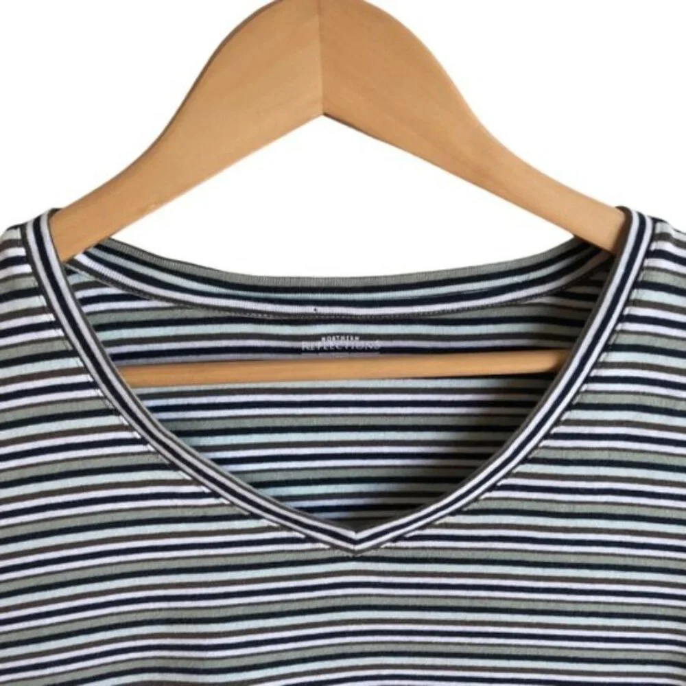Northern Reflections T Shirt XL Stripes 100% Cotton Short Sleeve - Picture 2 of 8